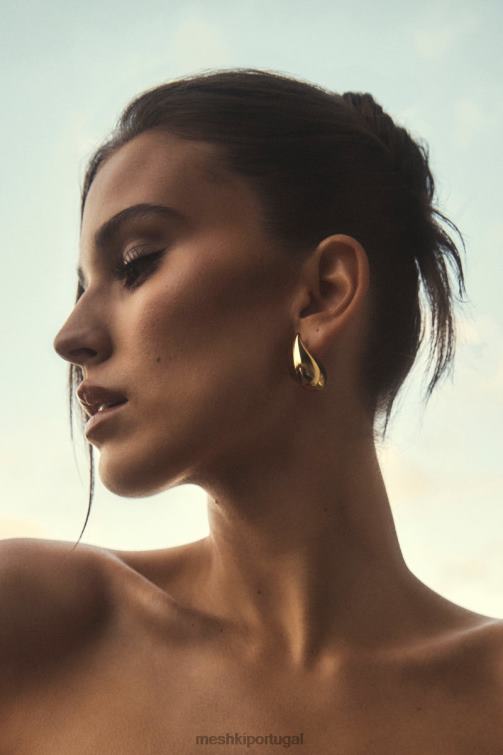 Meshki brincos de lágrima dupla zadie BLLT1668 acessórios ouro