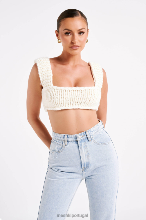 Meshki bralette de tricô ninetta BLLT760 roupas marfim