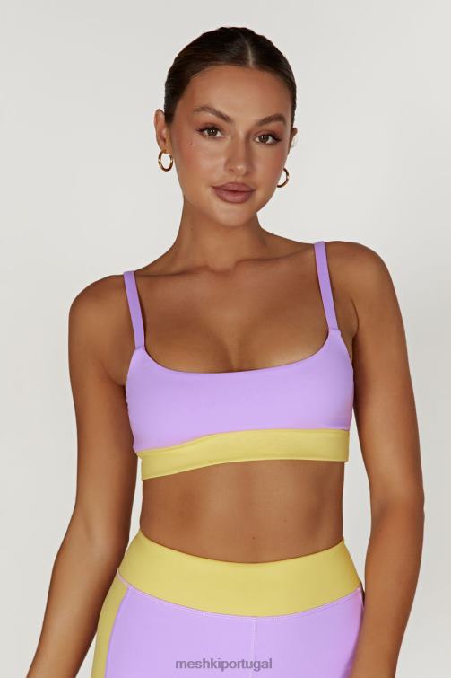 Meshki bralette esportivo dois tons da Nickie BLLT1059 roupas lilás/amarelo