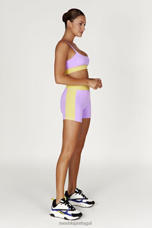 Meshki bralette esportivo dois tons da Nickie BLLT1059 roupas lilás/amarelo