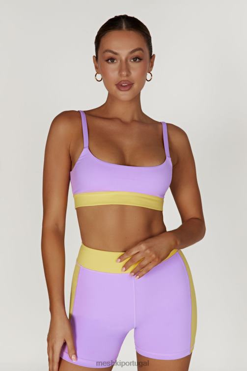 Meshki bralette esportivo dois tons da Nickie BLLT1059 roupas lilás/amarelo