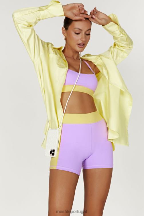 Meshki bralette esportivo dois tons da Nickie BLLT1059 roupas lilás/amarelo