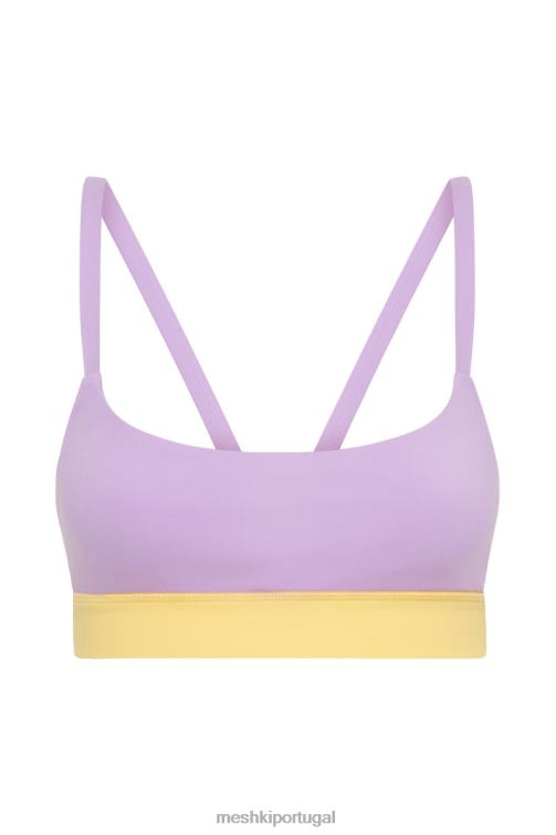 Meshki bralette esportivo dois tons da Nickie BLLT1059 roupas lilás/amarelo