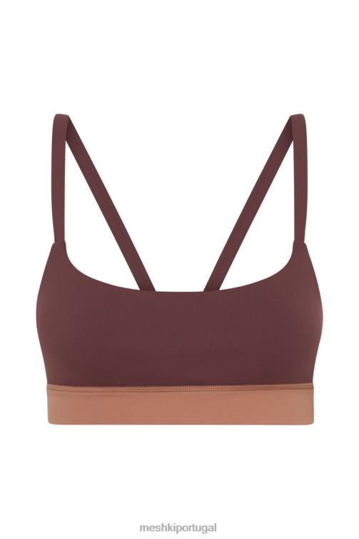 Meshki bralette esportivo dois tons da Nickie BLLT1064 roupas mogno/bronzeado