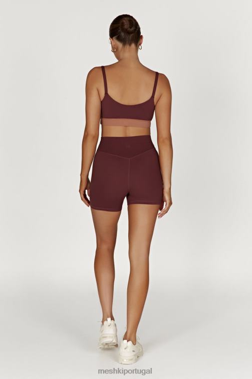 Meshki bralette esportivo dois tons da Nickie BLLT1064 roupas mogno/bronzeado