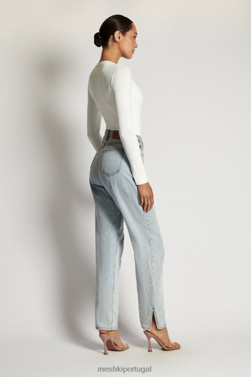 Meshki Body Delilah manga longa com gola redonda BLLT968 roupas branco