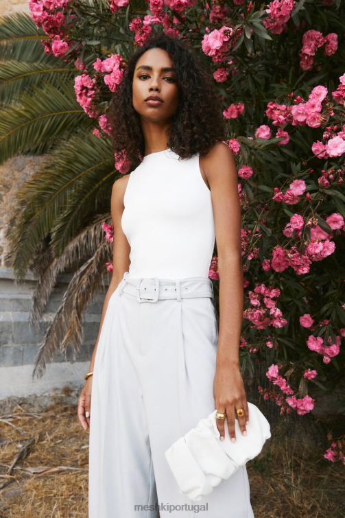 Meshki Body fiona em nylon reciclado com costas baixas BLLT777 roupas branco