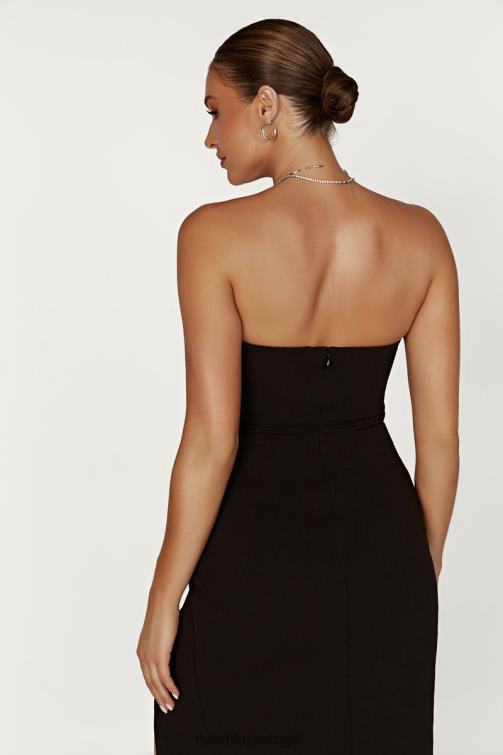 Meshki Rachel Mini Vestido Crepe Bandeau Com Divisão Na Coxa BLLT613 roupas preto