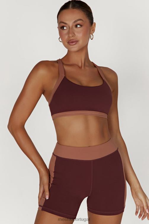 Meshki sutiã esportivo cropped dois tons becca BLLT1038 roupas mogno/bronzeado