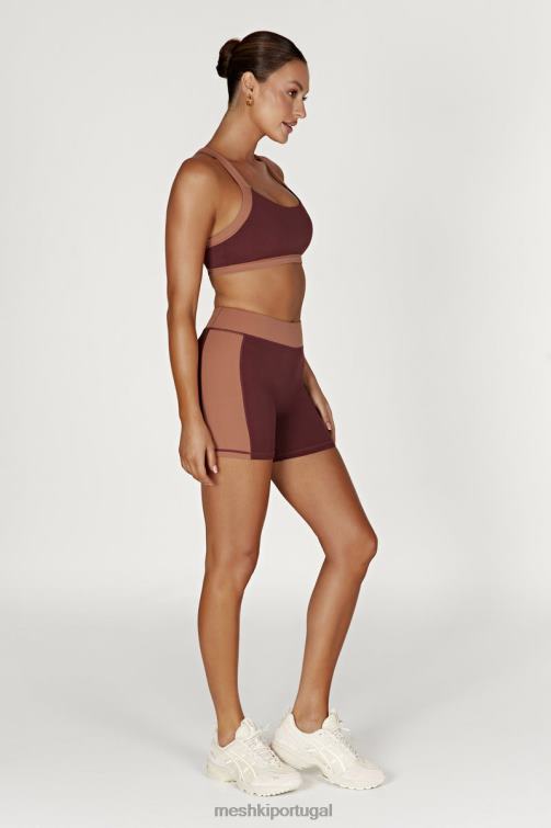 Meshki sutiã esportivo cropped dois tons becca BLLT1038 roupas mogno/bronzeado