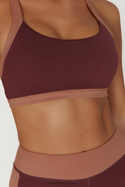 Meshki sutiã esportivo cropped dois tons becca BLLT1038 roupas mogno/bronzeado