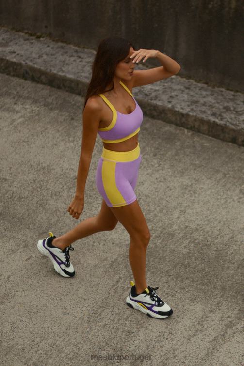 Meshki sutiã esportivo cropped dois tons becca BLLT1049 roupas lilás/amarelo