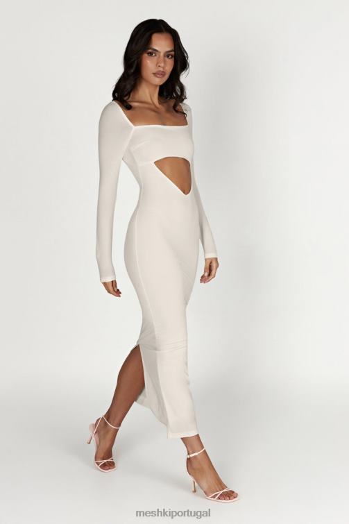 Meshki vestido maxi cai-cai com corte ashleigh BLLT549 roupas osso