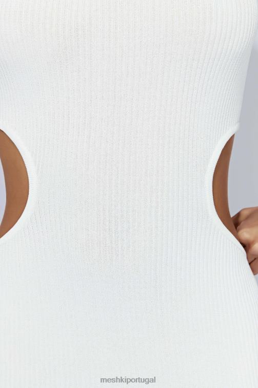 Meshki vestido maxi cai-cai em malha kori BLLT668 roupas branco