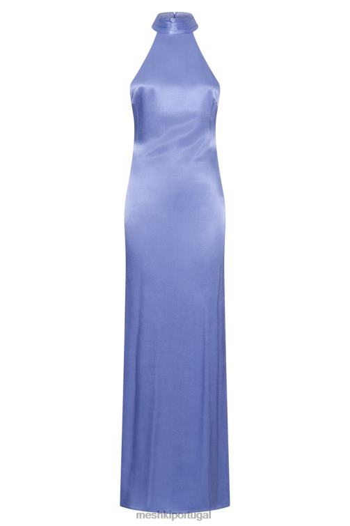 Meshki vestido maxi claire com drapeado nas costas em cetim BLLT392 roupas lavanda
