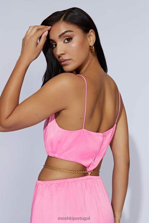 Meshki vestido maxi colette corrente BLLT597 roupas rosa chiclete