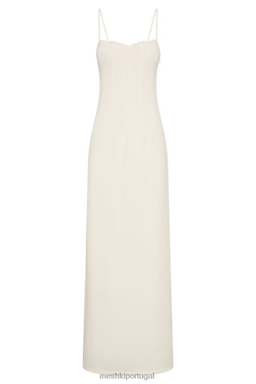 Meshki vestido maxi com acabamento em renda amorette BLLT279 roupas osso