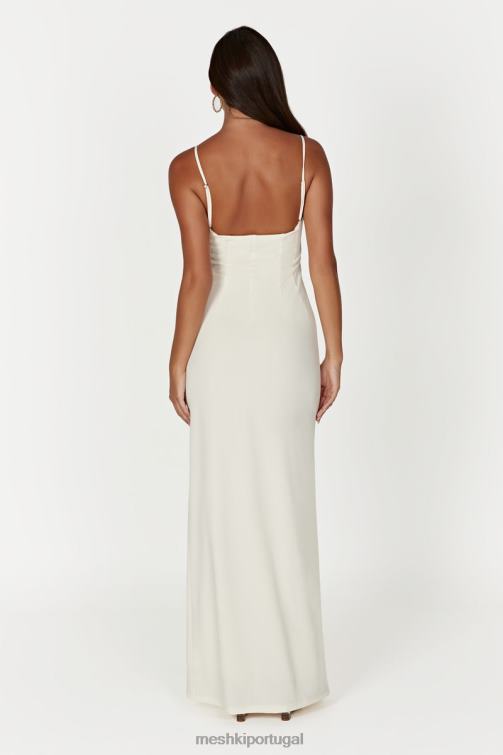 Meshki vestido maxi com acabamento em renda amorette BLLT279 roupas osso