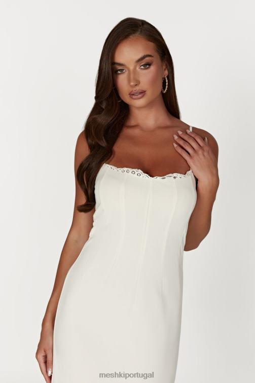 Meshki vestido maxi com acabamento em renda amorette BLLT279 roupas osso