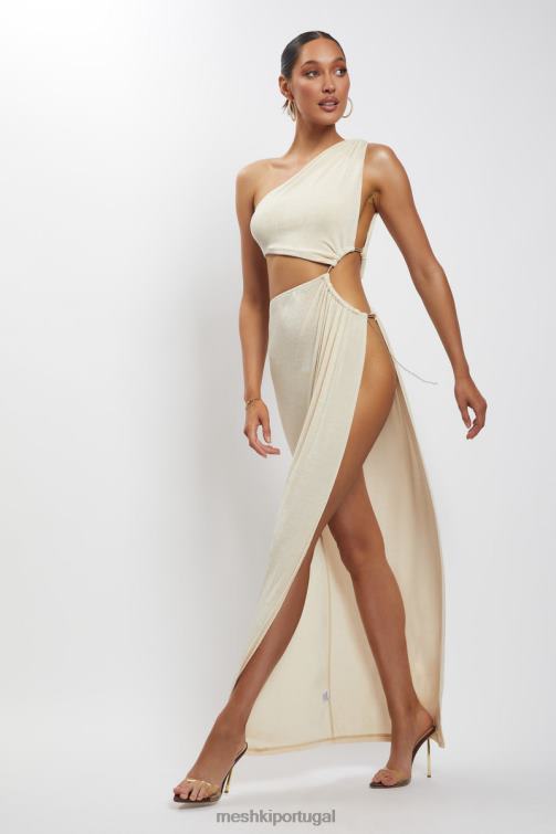 Meshki vestido maxi com babado e recorte lateral paige BLLT369 roupas nu