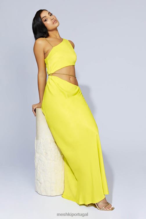 Meshki vestido maxi com corrente clementine BLLT652 roupas verde fresco