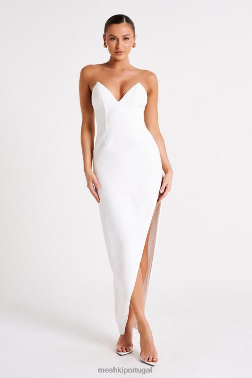 Meshki vestido maxi com espartilho pontiagudo natasha BLLT137 roupas branco