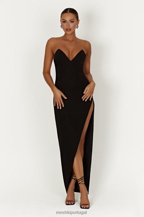 Meshki vestido maxi com espartilho pontiagudo natasha BLLT269 roupas preto