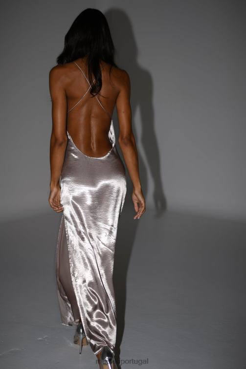 Meshki vestido maxi com look molhado Whitney BLLT246 roupas bronze