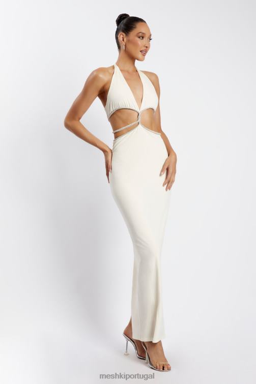 Meshki vestido maxi com recorte diamante nicha BLLT482 roupas osso