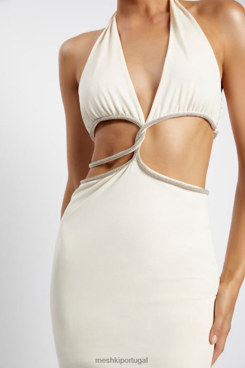 Meshki vestido maxi com recorte diamante nicha BLLT482 roupas osso