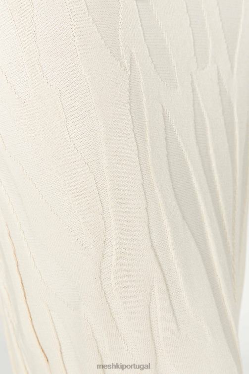 Meshki vestido maxi de malha manga longa brinley BLLT261 roupas marfim