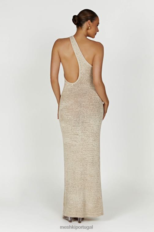 Meshki vestido maxi de malha paisley com um ombro só BLLT459 roupas trigo