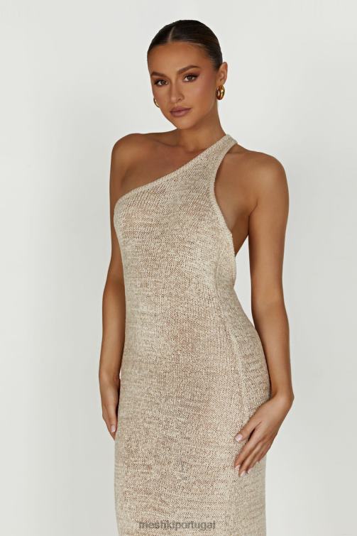 Meshki vestido maxi de malha paisley com um ombro só BLLT459 roupas trigo