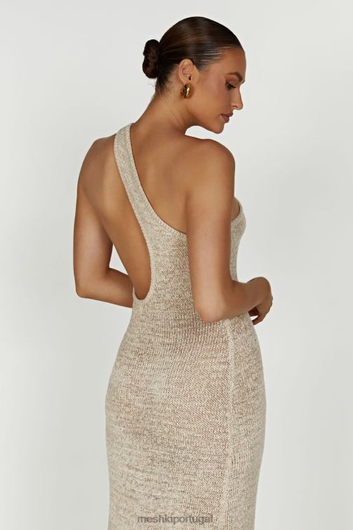 Meshki vestido maxi de malha paisley com um ombro só BLLT459 roupas trigo