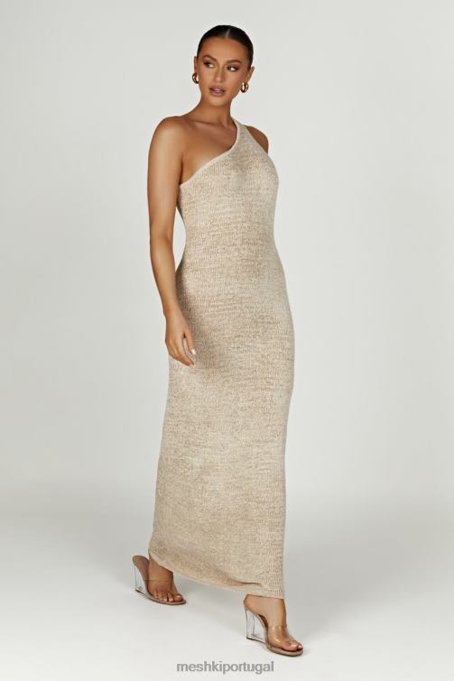 Meshki vestido maxi de malha paisley com um ombro só BLLT459 roupas trigo