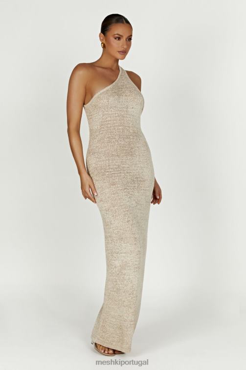 Meshki vestido maxi de malha paisley com um ombro só BLLT459 roupas trigo