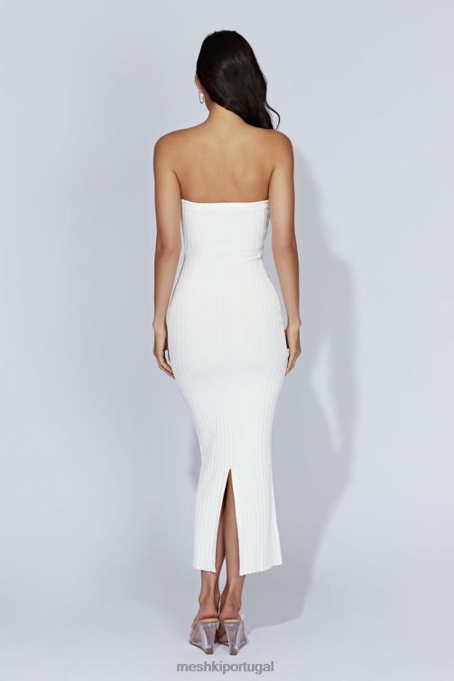 Meshki vestido maxi de malha sem alças imani BLLT632 roupas branco