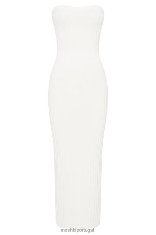 Meshki vestido maxi de malha sem alças imani BLLT632 roupas branco