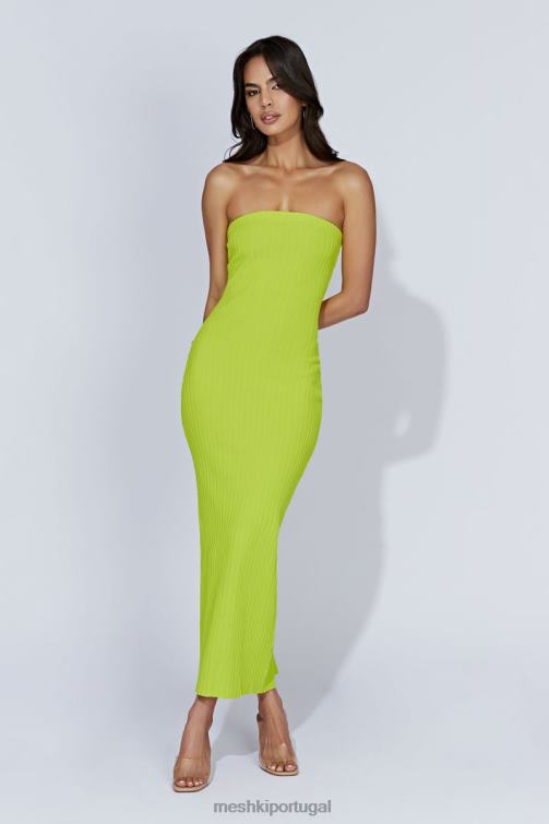 Meshki vestido maxi de malha sem alças imani BLLT660 roupas verde fresco