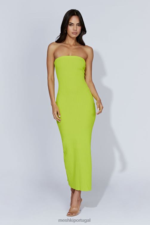 Meshki vestido maxi de malha sem alças imani BLLT660 roupas verde fresco