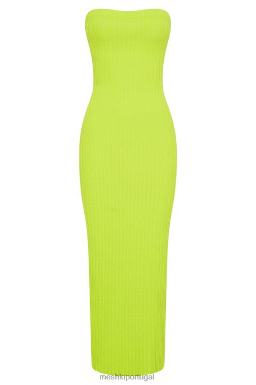 Meshki vestido maxi de malha sem alças imani BLLT660 roupas verde fresco