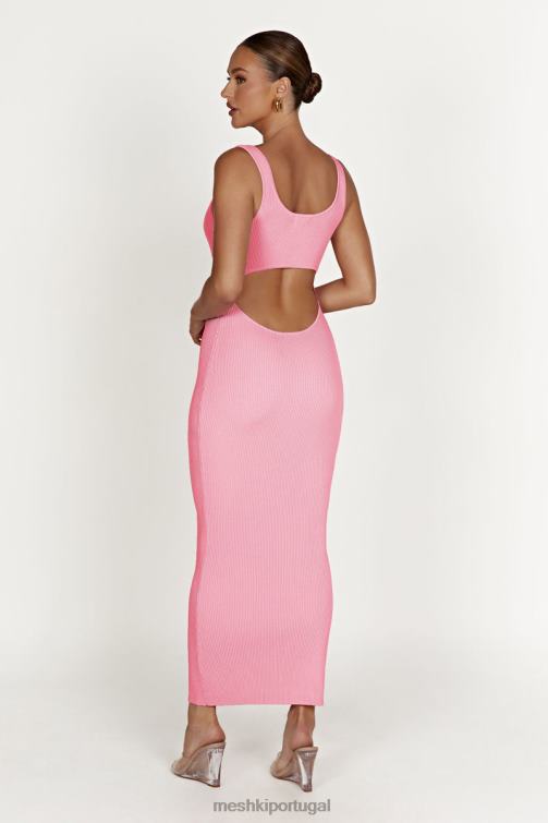 Meshki vestido maxi de malha sem costas hadley BLLT496 roupas rosa doce