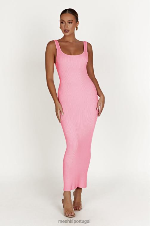 Meshki vestido maxi de malha sem costas hadley BLLT496 roupas rosa doce