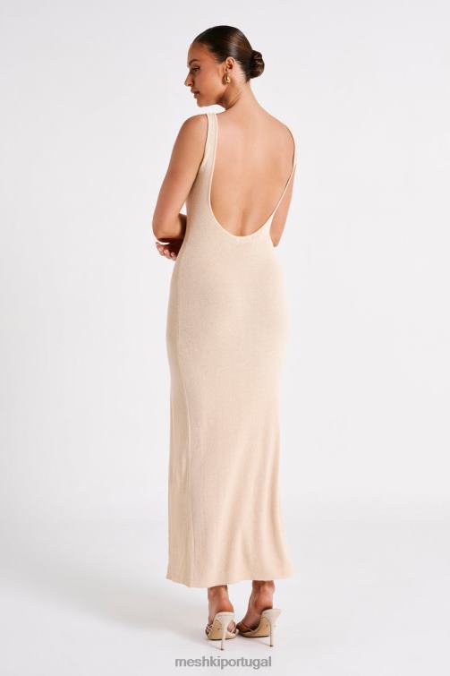 Meshki vestido maxi de malha translúcida maxine BLLT60 roupas trigo