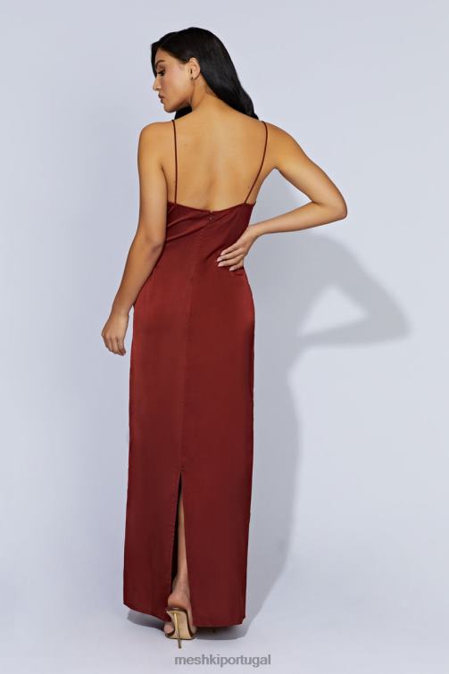 Meshki vestido maxi de renda emendada prue BLLT508 roupas chocolate cereja