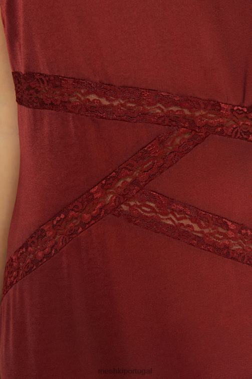 Meshki vestido maxi de renda emendada prue BLLT508 roupas chocolate cereja