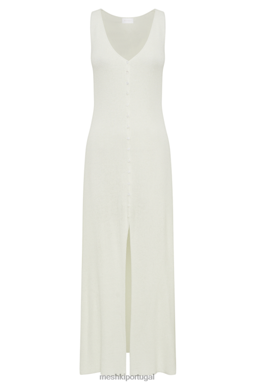 Meshki vestido maxi de tricô antonia com botões BLLT7 roupas branco