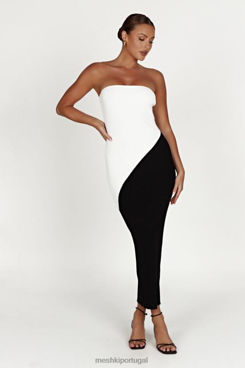 Meshki vestido maxi de tricô bristol em dois tons BLLT493 roupas preto