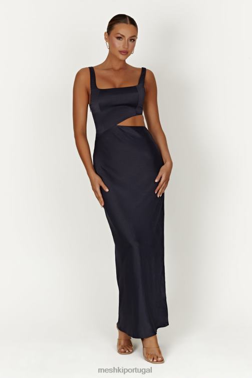 Meshki vestido maxi gianna BLLT413 roupas marinha da meia-noite