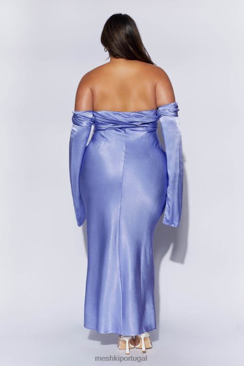 Meshki vestido maxi giselle com decote ombro a ombro BLLT357 roupas lavanda
